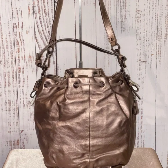 NWT! Coach Madison Marielle Leather Drawstring Carryall Bag AR/BRONZE 17016 - Picture 3 of 10